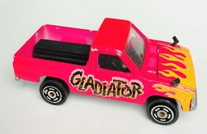 Majorette Toyota 4x4 Pickup Truck Pink w/ Flames Diecast Hood Opens "Gladiator" - Picture 1 of 7