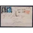 Sicily 1859 2 Grated +20 Grated Steamers Su Envelope Cert