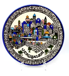 Plato de Pared Jerusalén Israel Cerámica Colorido Tierra Santa Recuerdo 10.5" Decorativo - Imagen 1 de 15