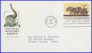 USA3 #1388 ADDR HOUSE OF FARNAM FDC African Elephant - Picture 1 of 1