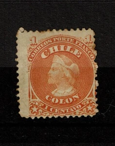 Chile SC# 15, Mint Hinged, Hinge Rem, 50% part orig gum, some toning - S10618 - Picture 1 of 1