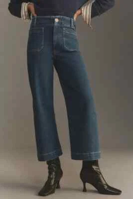 Colette 裁剪阔腿牛仔裤 Anthropologie Maeve 再生棉 尺寸 29 全新 — 第 1/4 张图片