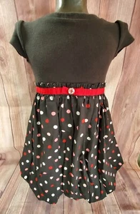Crazy 8 Girl's 2012 "Holiday Pictures" Black & Red Bubble Girl's Dress Sz 7/8 - Picture 1 of 3
