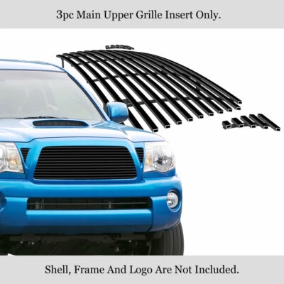 Fits 2005-2010 Toyota Tacoma Stainless Steel Black Billet Grille - Image 1 of 4