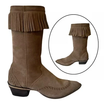 Crush by Durango Mamie 牛仔靴西部条纹麂皮绒莫卡辛靴 - 尺码 7M — 第 1/4 张图片