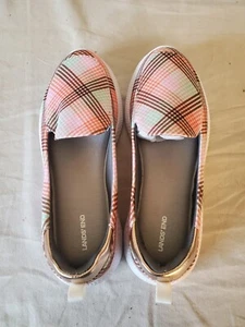 Lands End Gatas bequeme Damenschuhe mehrere Mokassinnaht Keilabsatz Slipper 6 - Bild 1 von 7