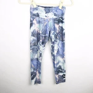 Flywheel Womens Capri Athletic Leggings Size Small Tie Dye Pastel Purple Blue - Picture 1 of 5
