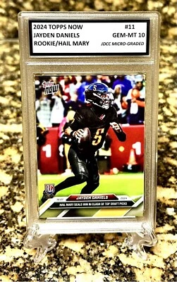 GRADED GEM-MT 10 Jayden Daniels 2024 TOPPS NOW Hail Mary ROOKIE #11 - Image 1 of 4