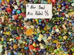 *~150~💕 Piece Glass Beads 3oz+Millefiori Mixed Lot #5 Craft Jewelry!!!😀!! - Picture 1 of 10