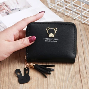 Women's Small Leather Coin Card Purse Cute Zipper Wallet Clutch Mini Handbag Bag - Picture 1 of 22