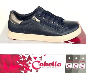 Zapatillas Cabello Ursa Cuero Con cordones Cremallera Zapatos Cabello Zapatos Ursa Azul Marino - Imagen 1 de 8