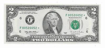 Muy escaso repetidor de estrellas 1995 $2 F00520052* gema nítida sin circular Foto 1 de 2