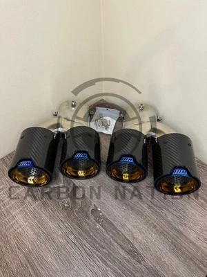 Выхлопные наконечники из углеродного волокна для BMW M240i M340i M440i G20 G28 M Quad обожженные синие - Изображение 1 из 4