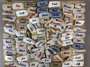 #5 WHOLESALE Vtg Lot 100 1970s Embroidered Cloth Name Uniform Patches - Picture 1 of 6