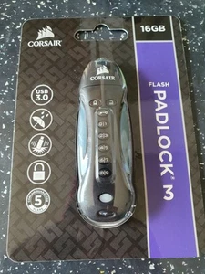 Unidad flash Corsair Flash Padlock 3 de 16 GB segura USB 3.0 con teclado nueva - Imagen 1 de 2