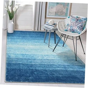 Moderner Ombre Vorleger 3x5, waschbar hellblau Eingangsteppiche, modern weich - Bild 1 von 7