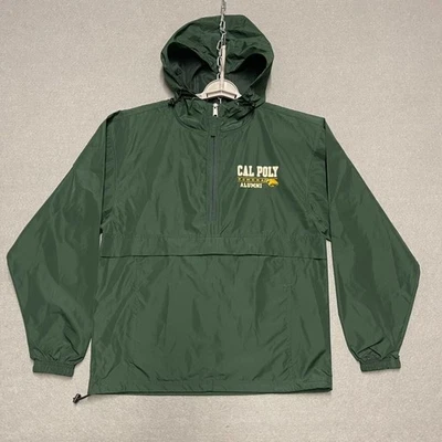 Chaqueta Cal Poly Pomona Broncos Para Hombre Grande Verde Cortavientos Con Capucha Anorak Luz Foto 1 de 4