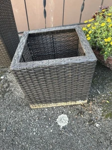 Blumentopf Blumenkübel Rattan-Optik Mokka ohne Topf Einsatz Florabest - Bild 1 von 10