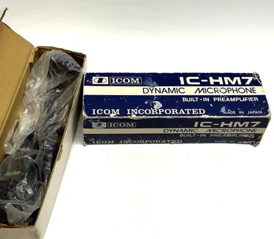 VINTAGE NOS ICOM IC-HM7 Hand Microphone Black Amateur Radio Made in Japan - Image 1 of 4