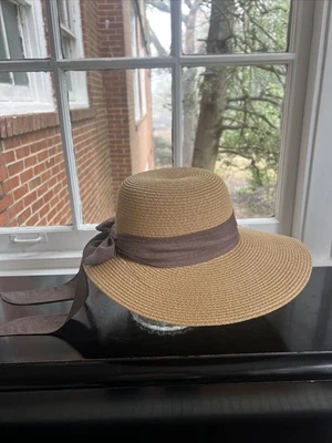 Коричневая соломенная шляпа от солнца один размер - Изображение 1 из 3