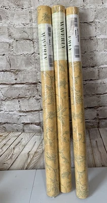 Papel pintado Waverly vintage - 3 rollos dobles MÁS parcial - amarillo y verde frondoso Foto 1 de 4