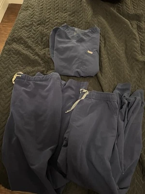 无花果磨砂男式套装海军蓝上衣中号底部大号 — 第 1/4 张图片