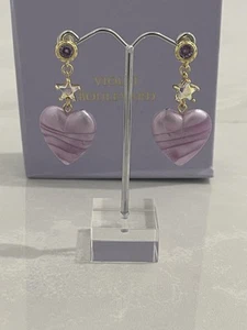 Yellow Gold Filled Earrings Ft. C/Z And Swarovski And Vintage Acrylic Pearl - Picture 1 of 9