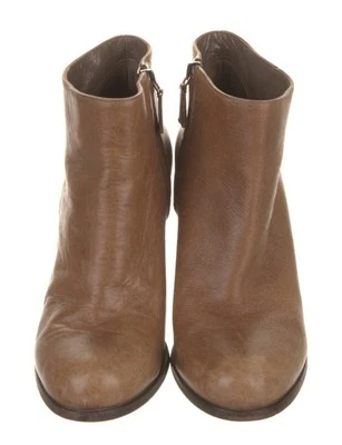 Botines de cuero marrón Prada talla 7 IT 37 tacones semi-puntiagudos 3,5" $950 Foto 1 de 3