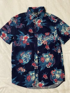 Star Wars Hemd Herren klein blau Hawaii Blumen Allover geometrischer Knopf R2-D2 - Bild 1 von 5