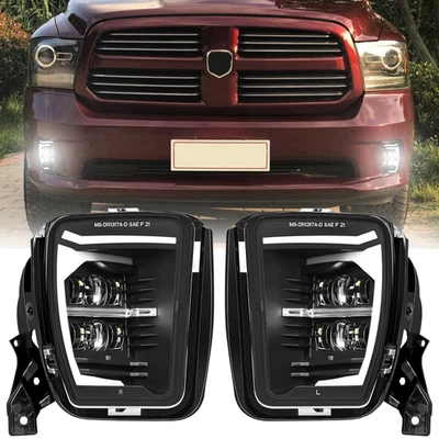 Luces antiniebla LED de parachoques con DRL para Dodge Ram 1500 2013 2014 2015 2016 2017 2018 Foto 1 de 4