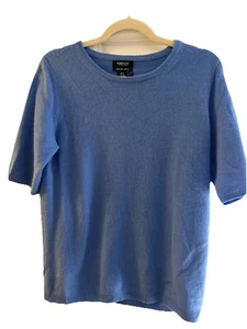 Womens JONES NEWYORK Cashmere Pullover Sweater 3/4 Sleeve Ocean Blue Sz M NWT - Picture 1 of 3