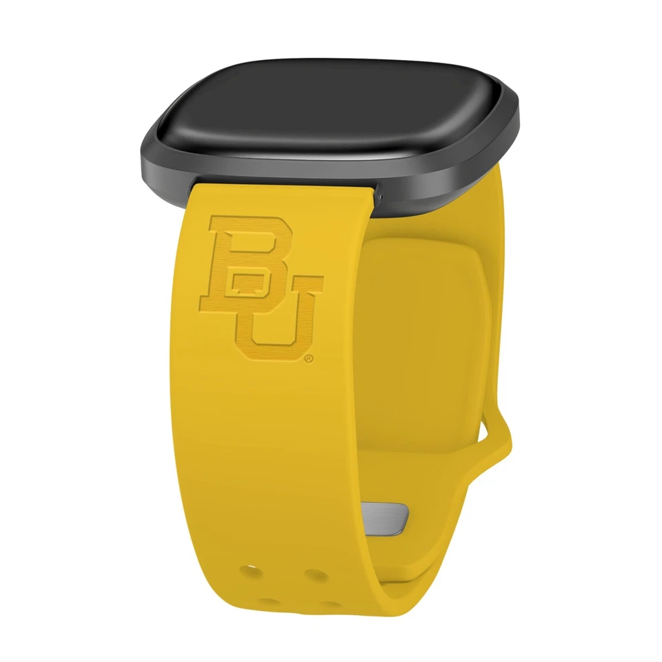 Correa de reloj de silicona grabada Baylor Bears para FitBit Versa y Sense Foto 1 de 1