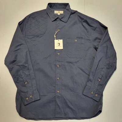 $128 Nueva Camisa de Tiro CABEZA DE PATO Bosque GRANDE L Azul Marino ALGODÓN Mezcla de Nylon Foto 1 de 4