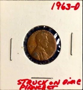 1963 D Lincoln Cent Size Of A Roosevelt Dime. - Picture 1 of 6