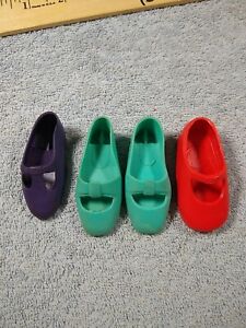 Vntg IDEAL Crissy Velvet Doll Shoes Turquoise Pair Single Purple R Red Shirley T