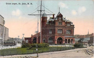 Union Depot St. john New Brunswick Canada Vintage 1920 Postcard - Picture 1 of 2