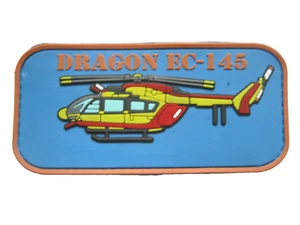 ECUSSON PVC SECURITE CIVILE DRAGON EC-145 HELICOPTERE SCRATCH AU DOS - Picture 1 of 1