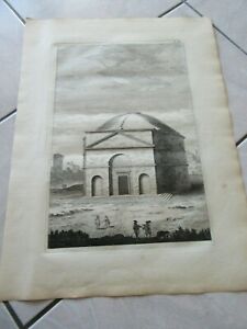 GRANDE GRAVURE  1739 ITALIE PANTHEON OGGI ROTONDA ROME OVERBEKE 18èm siècle