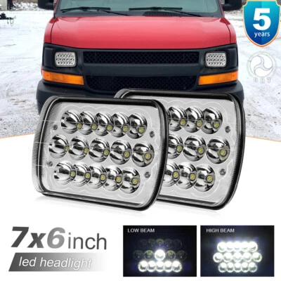 Pair 7X6" LED Headlights Hi/Lo Beam For Chevy Express Cargo Van 1500 2500 3500 - Image 1 of 4