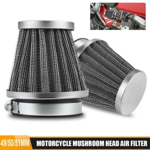 2x 49/50/51mm Motorcycle Carburetor Air Filter Cleaner Pod For Honda Kawasaki - Picture 1 of 11