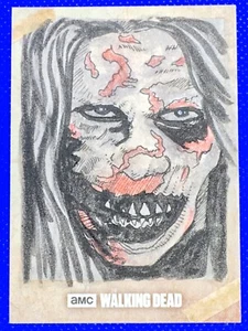 TOPPS AMC THE WALKING DEAD SKETCH CARD Zombie by Eddie Price 1/1 - Picture 1 of 2