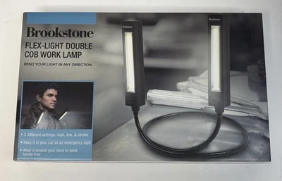 NUEVA Lámpara de Trabajo Brookstone Flex-Light Doble Cob Manos Libres Ligera LED Brillante Foto 1 de 4