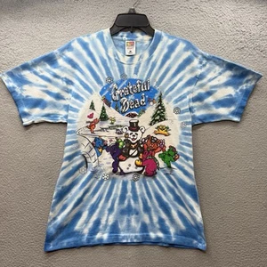 Vintage 1997 Grateful Dead Winter Christmas Dancing Bear Tie Dye T-Shirt Size L - Picture 1 of 10