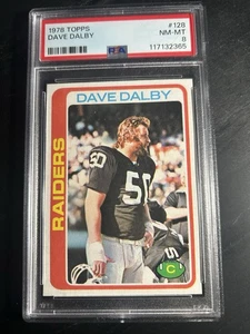 1978 Topps #128 Dave Dalby PSA 8 Oakland Raiders - Imagen 1 de 2