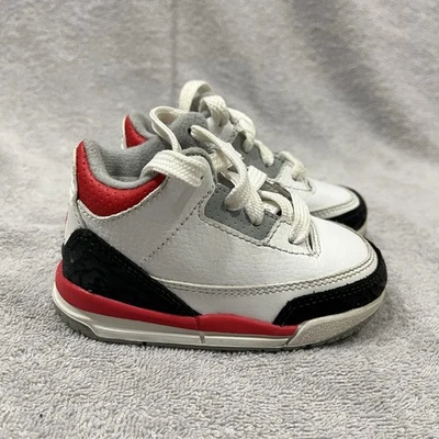 Nike Air Jordan III (3) 832033-120 Blanco Retro Carmesí Brillante Talla 5C Foto 1 de 4