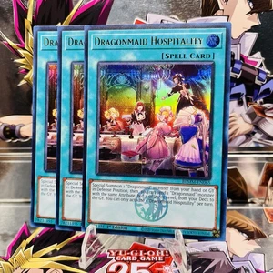 3x Yugioh Playset Dragonmaid Hospitality BLMM-EN065 Ultra Rare 1st Ed Near Mint - Picture 1 of 1