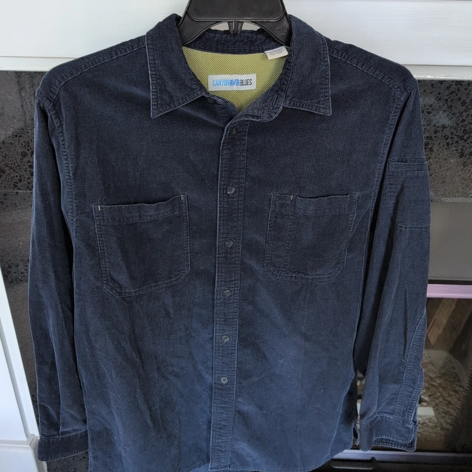 Camisa De Colección Para Hombre Canyon River Azul Pana Manga Larga Con Botones Talla Med Foto 1 de 4