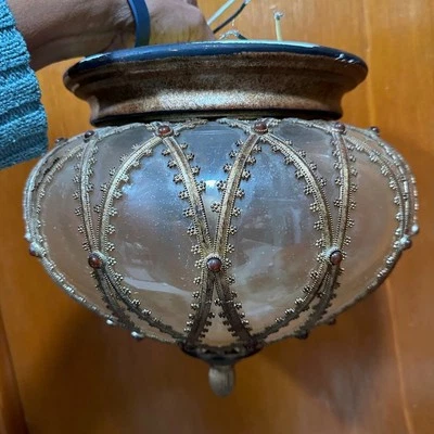 Portafolio Lámpara de Techo Cúpula Montaje en Llamas Estilo Marroquí con Ágata Foto 1 de 4