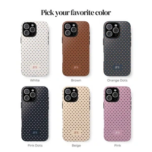 Personalisierte Handyhülle Monogramm Initiale Name gepunktet für iPhone 11 bis 16 - Bild 1 von 5