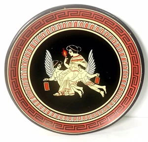 Greek Museum Replica Aphrodite Handmade Display Clay Plate J Spyropoulos 2 of 17 - Picture 1 of 6
